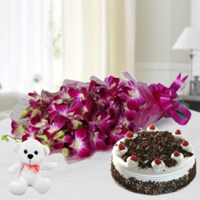 Orchids , Cake & Teddy