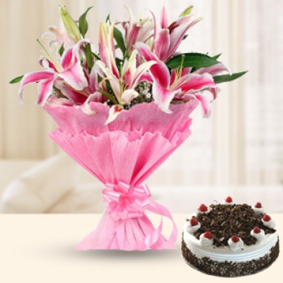 Pink Lilies & Cake